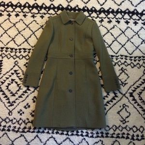 Olive Green J. Crew Double Cloth Coat